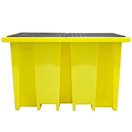 High-profile drip tray with grating for 1 IBC