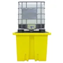 High-profile drip tray with grating for 1 IBC