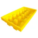 Capture tray with grating for 2 IBCs 2550 x 1350 x 565 mm, yellow