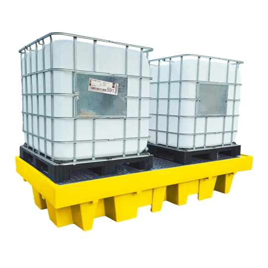Wanna wychwytowa z kratownicą pod 2 IBC 2550 x 1350 x 565 mm, żółta