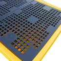 Capture tray with grating for 2 IBCs 2550 x 1350 x 565 mm, yellow