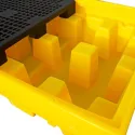 Capture tray with grating for 2 IBCs 2550 x 1350 x 565 mm, yellow