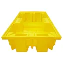 Spill containment tray without grating for 2 IBCs