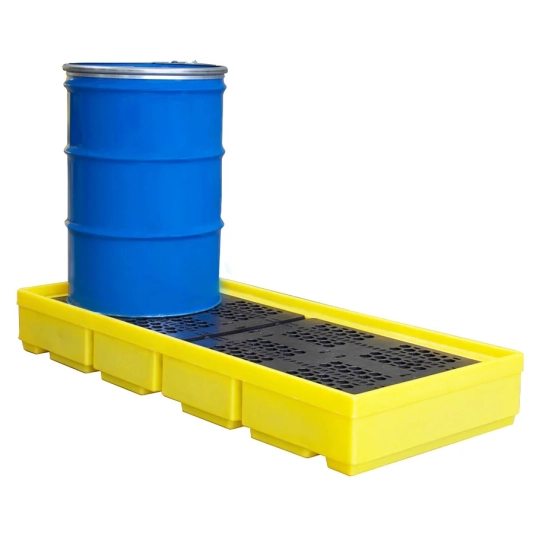 Wanna wychwytowa z kratownicą pod 3 beczki 1785 x 780 x 240 mm, żółta
