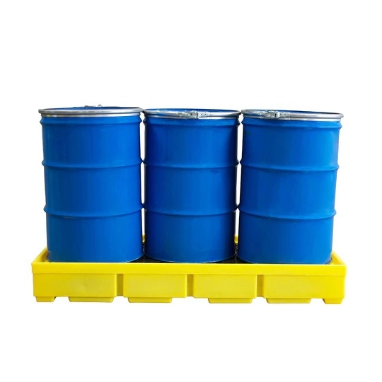 Wanna wychwytowa z kratownicą pod 3 beczki 1785 x 780 x 240 mm, żółta