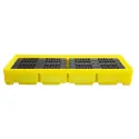 Collection tray with grating for 3 barrels 1785 x 780 x 240 mm, yellow