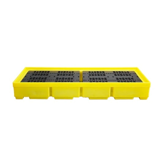 Collection tray with grating for 3 barrels 1785 x 780 x 240 mm, yellow