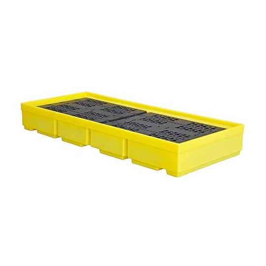 Collection tray with grating for 3 barrels 1785 x 780 x 240 mm, yellow