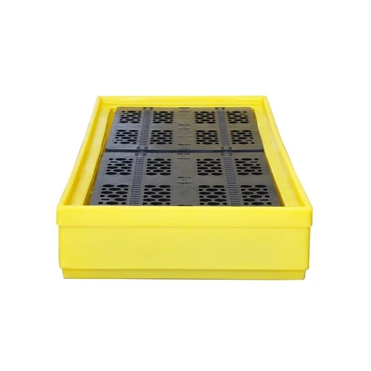 Collection tray with grating for 3 barrels 1785 x 780 x 240 mm, yellow