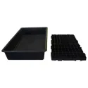 Catch basin with grate for small containers