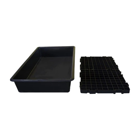 Catch basin with grate for small containers