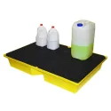 Drip tray with grid for small containers, yellow
