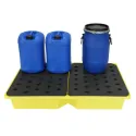 Drip tray with grid for small containers, yellow