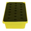 Spill containment tray with grid for small containers, yellow