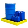 Wanna wychwytowa pod 2 beczki, niskoprofilowa z kratownicą 130 l, 1260 x 860 x 150 mm