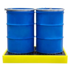 Wanna wychwytowa pod 2 beczki, niskoprofilowa z kratownicą 130 l, 1260 x 860 x 150 mm