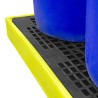 Wanna wychwytowa pod 2 beczki, niskoprofilowa z kratownicą 130 l, 1260 x 860 x 150 mm