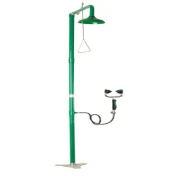 Combined shower and eyewash unit on a hose