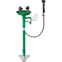 Floor-mounted eye wash + single eye wash on hose
