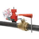 Universal large valve lockout, nylon cable, locking arm set
