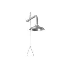Emergency ceiling shower - horizontal supply, stainless steel