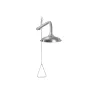 Emergency ceiling shower - horizontal supply, stainless steel