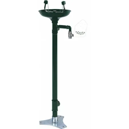 Floor-mounted eyewash, double with manual valve