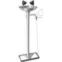 Floor-mounted stainless steel eyewash station