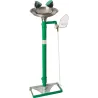 Floor-mounted eyewash, double, with foot pedal and hand valve