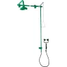 Safety shower with double eyewash wall-mounted