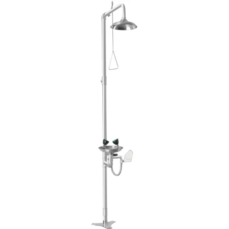 Combined unit, shower and eyewash made of stainless steel