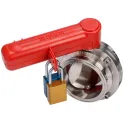 Pull handle lock for butterfly valve