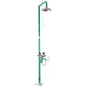 Combined unit, shower and eyewash mounted to the floor