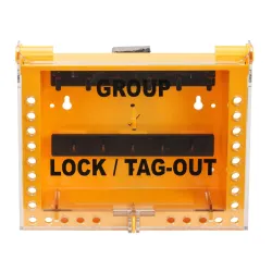 Wall-mounted box, group lockout LOTO station, plastic 279.40 x 330.20 x 101.60 mm