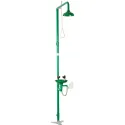 Combined device, floor-mounted shower and eyewash station