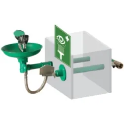 Frost-resistant wall-mounted eyewash unit