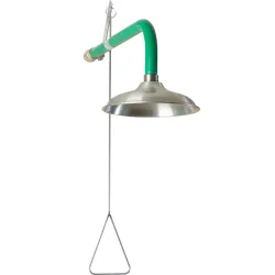 Emergency ceiling shower - horizontal supply, stainless steel element