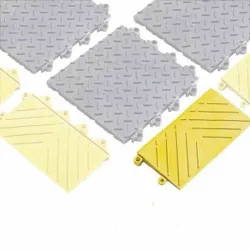 female edging ramp for modular mats F20, 15.24 x 30.48 cm
