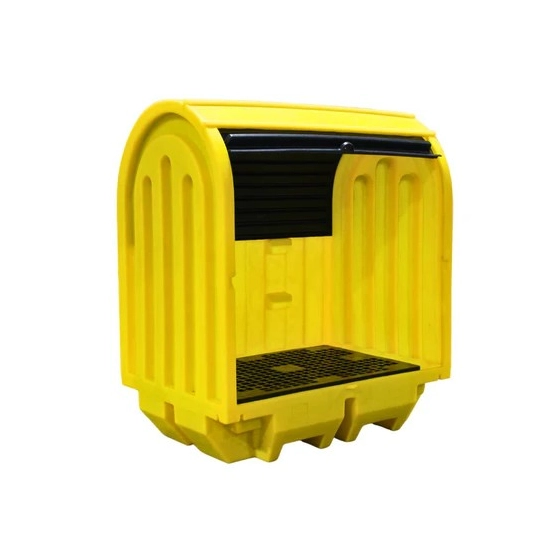 Workstation with sliding doors for 2 barrels, 230 l