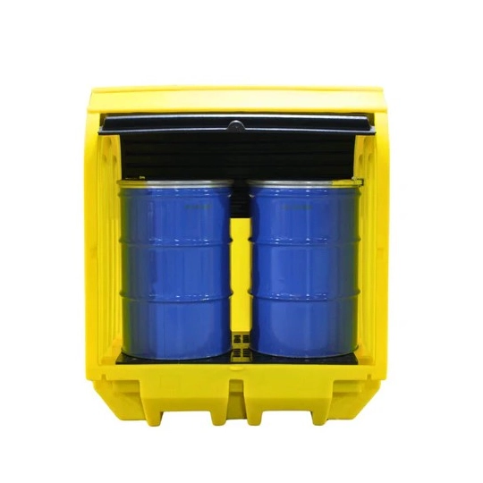 Stanowisko robocze z drzwiami suwnymi pod 2 beczki, 230 l
