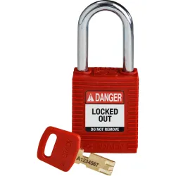 SAFEKEY nylon padlock, standard body, steel shackle
