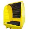 Workstation with sliding doors for 4 barrels, 410 l
