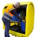 Stanowisko robocze z drzwiami suwnymi pod 2 beczki z kołyską, 230 l,
