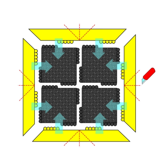 Modular, ergonomic, anti-slip ESD mat