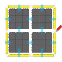 Modular, ergonomic, anti-slip mat D62, 91 x 91 cm, black