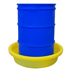 Spill containment tray, round without grating for 1 drum ø 870 x 190 mm, 50 l