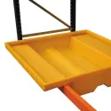 Spill tray without grating for rack under pallet yellow