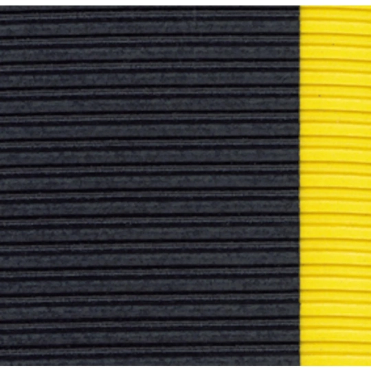 Ergonomic, anti-slip mat D06, 122 cm x 18.3 m, black-yellow