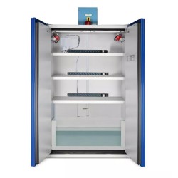Szafa ognioodporna na baterie litowo-jonowe z systemem kwarantanny i z bazą paletową, rozmiar XL 90 min 1200 x 600 x 2050 mm