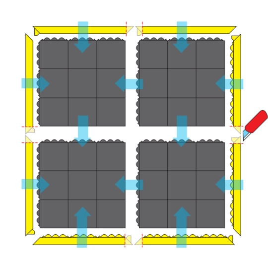 Modular mat H50, 91 cm x 91 cm, BL